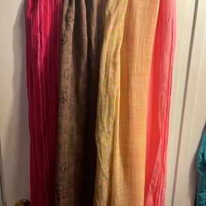 Set of Five Colorful Scarves